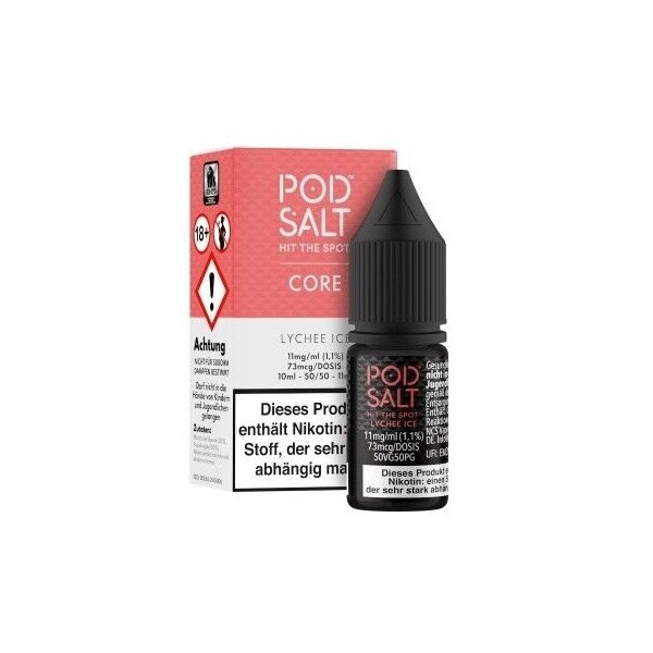 Pod Salt Pod Salt - Lychee Ice - 10 ml Salt Liquid - 11 mg | 20 mg Nikotin - NEUE STEUER !