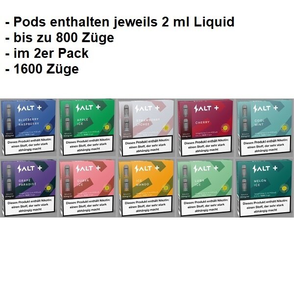 Salt + Salt+ Pods - 2er Pack - Mit Steuerbanderole - ABVERKAUF !