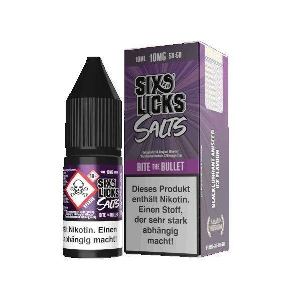 Six Licks Six Licks - Bite the Bullet - Nikotinsalz Liquid 10 ml - 10 mg Nikotin - Mit Steuerbanderole