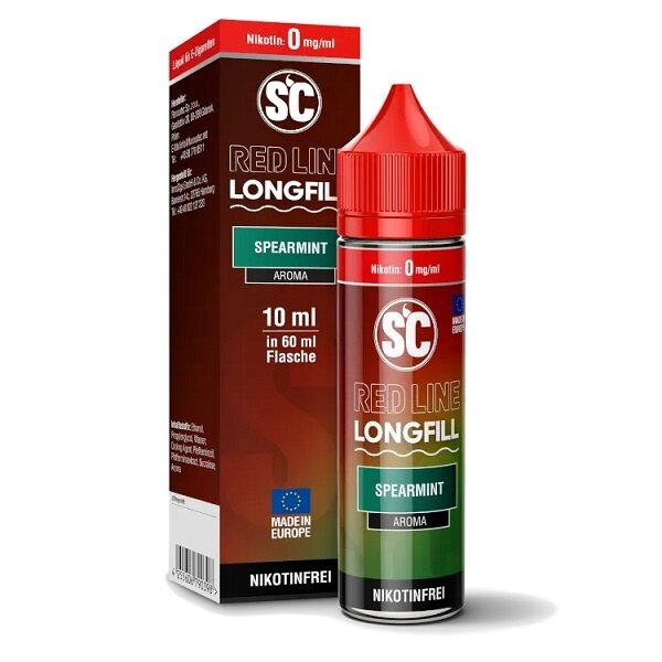 SC Red Line SC - Red Line - Spearmint - 10 ml Aroma - Longfill - Mit Steuerbanderole