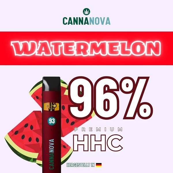 Cannanova Cannanova - Melon OG - HHC Vape - 96 % HHC | bis 600 Züge - 1 ml - Mit Steuerbanderole