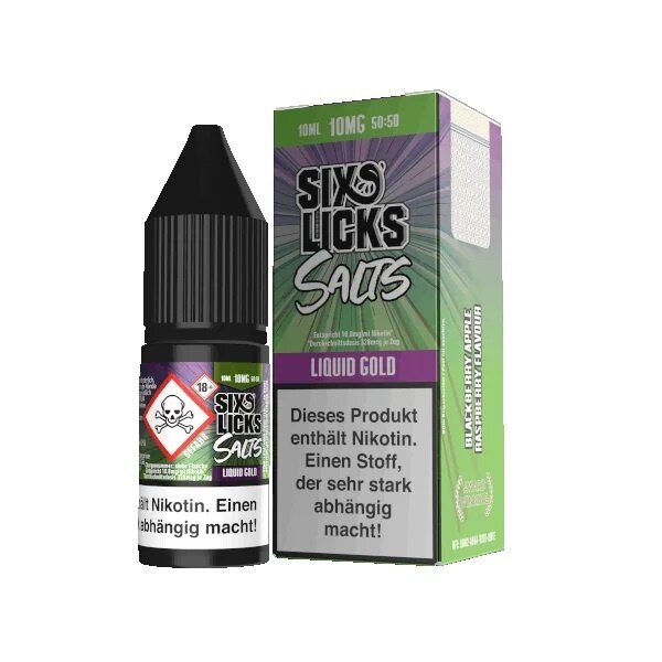 Six Licks Six Licks - Liquid Gold - Nikotinsalz Liquid 10 ml - 10 | 20 mg Nikotin - Mit Steuerbanderole