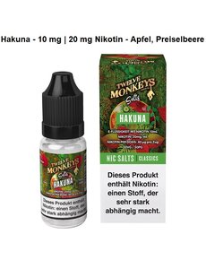 Twelve Monkeys Twelve Monkeys - Hakuna - Nikotinsalz Liquid 10 mg | 20 mg - 10 ml - Mit Steuerbanderole