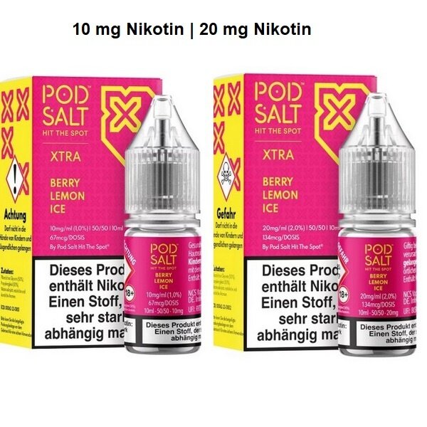 Pod Salt Pod Salt - Berry Lemon Ice - 10 ml Salt Liquid - 10 mg | 20 mg Nikotin - Mit Steuerbanderole