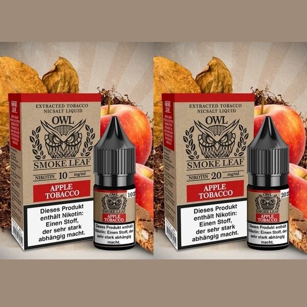 OWL Smoke Leaf OWL Smoke Leaf - Apple Tobacco - 10 ml Nikotinsalzliquid - 10 mg | 20 mg - Mit Steuerbanderole