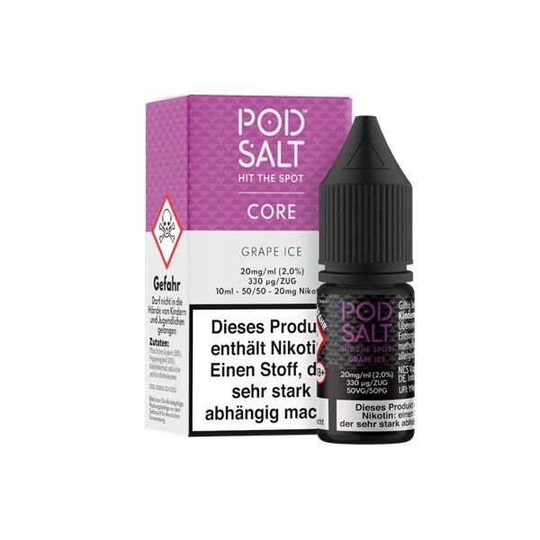 Pod Salt Pod Salt - Grape Ice - 10 ml Salt Liquid - 20 mg Nikotin - Mit Steuerbanderole