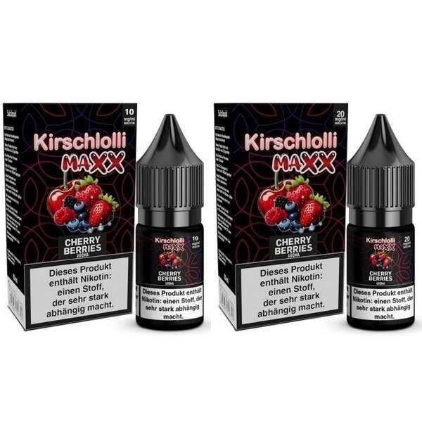 Kirschlolli Maxx Kirschlolli MAXX - Cherry Berries - Nikotinsalz Liquid - 10 mg | 20 mg - Mit Steuerbanderole