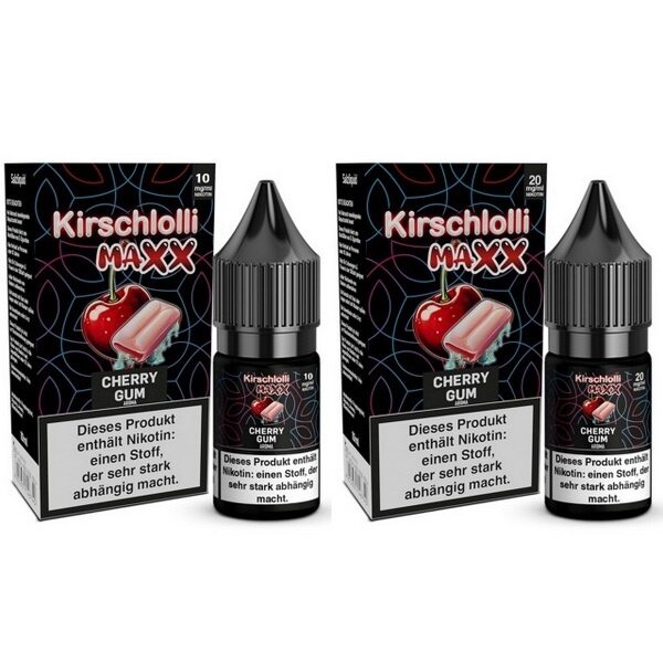 Kirschlolli Maxx Kirschlolli MAXX - Cherry Gum - Nikotinsalz Liquid - 10 mg | 20 mg - Mit Steuerbanderole