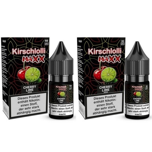 Kirschlolli Maxx Kirschlolli MAXX - Cherry Lime - Nikotinsalz Liquid - 10 mg | 20 mg - Mit Steuerbanderole