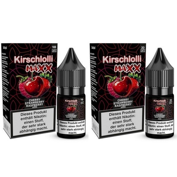 Kirschlolli Maxx Kirschlolli MAXX - Cherry Strawberry Raspberry - Nikotinsalz Liquid - 10 mg | 20 mg - Mit Steuerbanderole