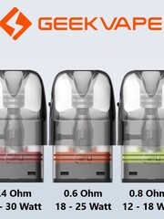 GeekVape GeekVape - Q Pod - 3 ml - 0.4 Ohm | 0.6 Ohm | 0.8 Ohm - 3er Pack