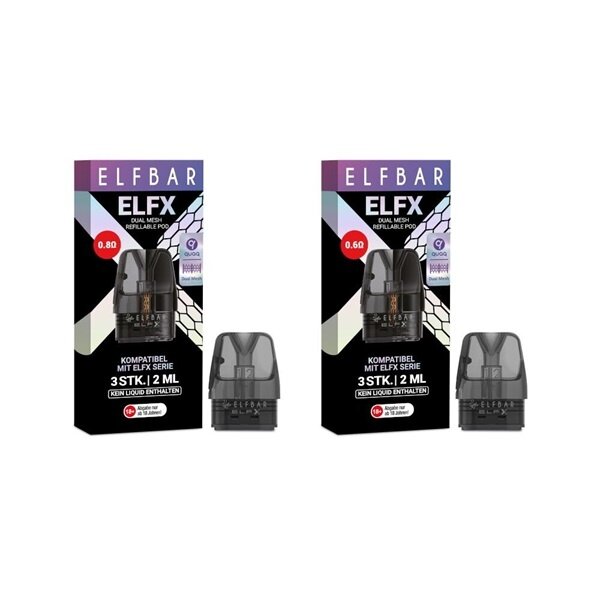 Elfbar Elfbar - ELFX Leer Pod - 0.6 Ohm | 0.8 Ohm - 3er Pack