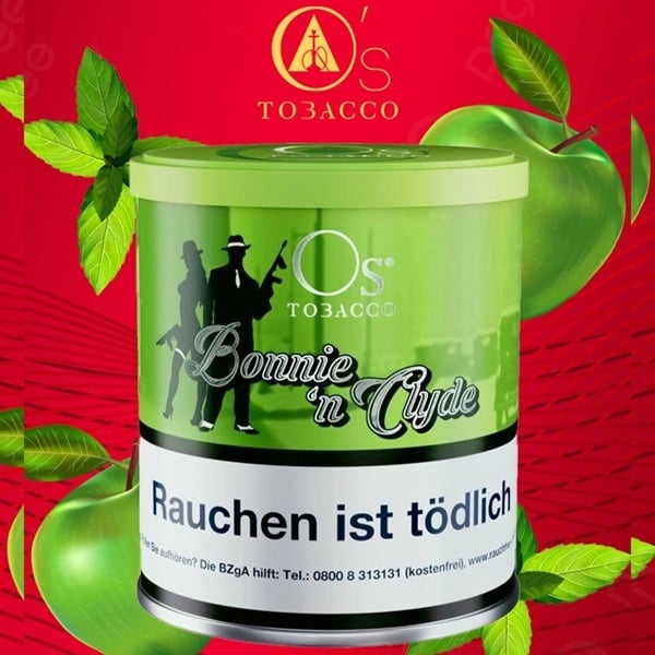 Os Tobacco - Shisha Tabak 200 g - Bonnie Clyde - Grüner Apfel Minze