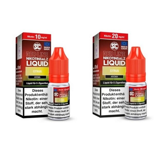 SC Red Line SC - Red Line - Citrus - 10 mg | 20 mg Nikotinsalz Liquid - Mit Steuerbanderole
