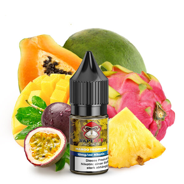 Vapeape Vapeape - Mango Tropical - Salzliquid - 10 ml - 10 mg | 20 mg Nikotin - Mit Steuerbanderole