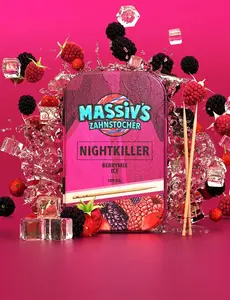 Almassiva Massiv's Zahnstocher (100 Stück) mit Geschmack - Nightkiller (Berrymix Ice)
