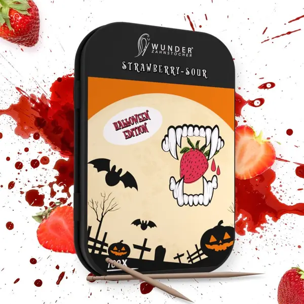 Wunder Zahnstocher Wunder Zahnstocher (100 Stück) - Halloween Edition – Strawberry Sour
