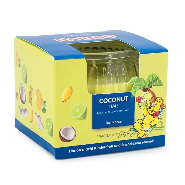 Haribo Duftkerze im Geschenkkarton Haribo Coconut Lime - 85g