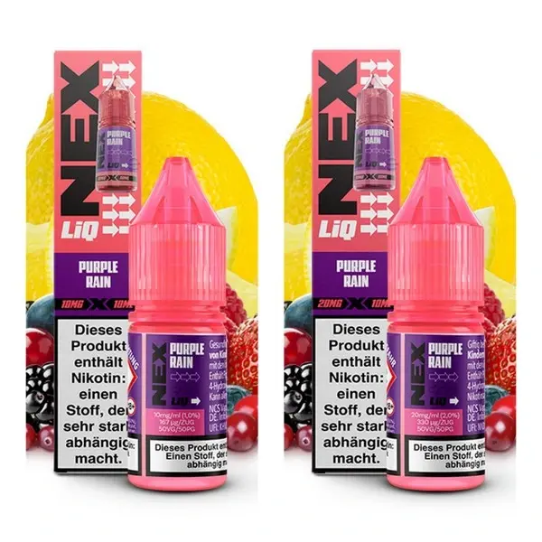 Pod Salt Pod Salt NexLiq - Purple Rain - 10 ml Salt Liquid - 10 mg | 20 mg Nikotin - Mit Steuerbanderole