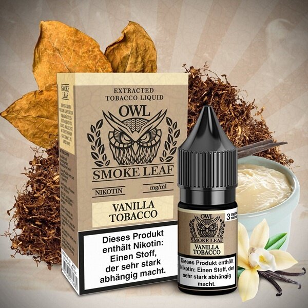 OWL Smoke Leaf OWL Smoke Leaf - Vanilla Tobacco - 10 ml Nikotinliquid - 3 mg | 6 mg | 9 mg | 12 mg - Mit Steuerbanderole