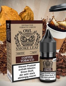 OWL Smoke Leaf OWL Smoke Leaf - Coffee Tobacco - 10 ml Nikotinliquid - 3 mg | 6 mg | 9 mg | 12 mg - Mit Steuerbanderole