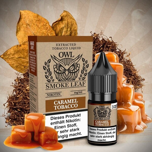 OWL Smoke Leaf OWL Smoke Leaf - Caramel Tobacco - 10 ml Nikotinliquid - 3 mg | 6 mg | 9 mg | 12 mg - Mit Steuerbanderole