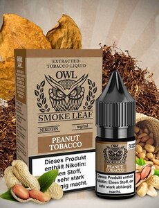 OWL Smoke Leaf OWL Smoke Leaf - Peanut Tobacco - Nikotinliquid - 3 mg | 6 mg | 9 mg | 12 mg - Mit Steuerbanderole