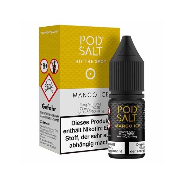 Pod Salt Pod Salt - Mango Ice - 10 ml Salt Liquid - 11 mg Nikotin - Mit Steuerbanderole