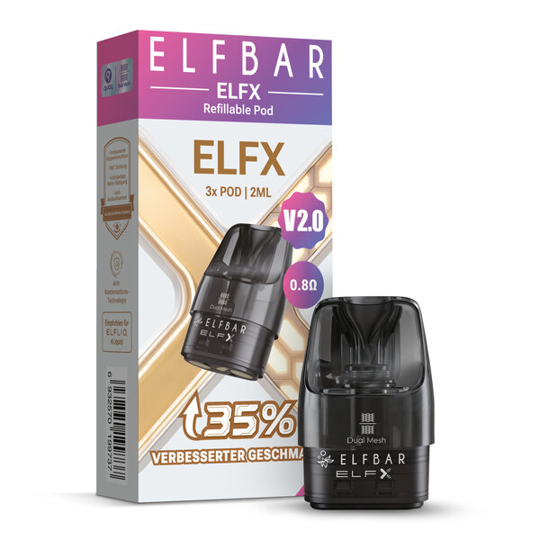 Elfbar Elfbar - ELFX V2 Leer Pod - 0.8 Ohm - 3er Pack