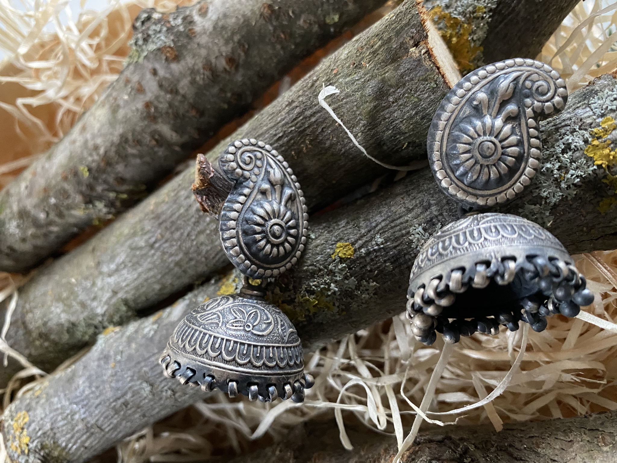 Oxidized German Silver Jhumka Earrings, Multiple Colors, ER#429 | Jhumka  earrings, Jhumka, Earrings