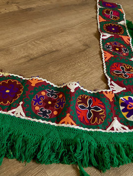 Afghan decoration with tassels