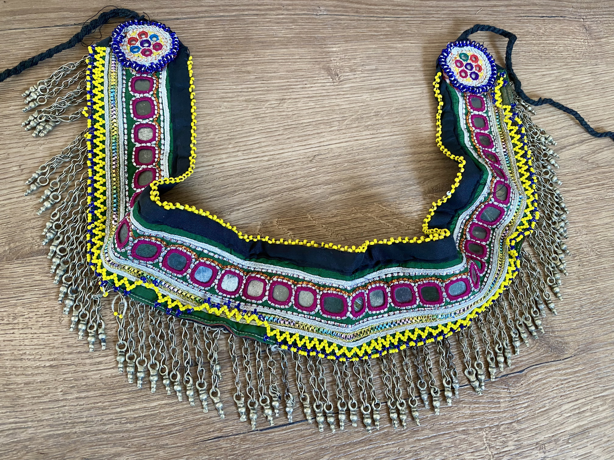 Tribal belt with metal fringe