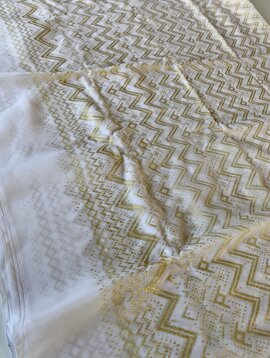 Faux Assuit Scarf/ Dupatta creme/ gold