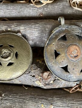 Tribal disc pendant, 2 pcs