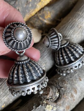 Silber Jhumka Ohrringe