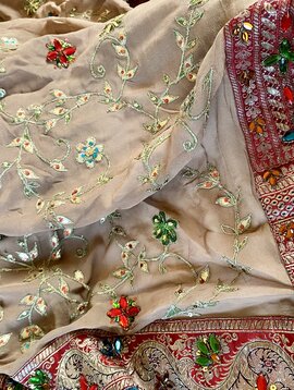 Heavy vintage Embroidery Work Saree