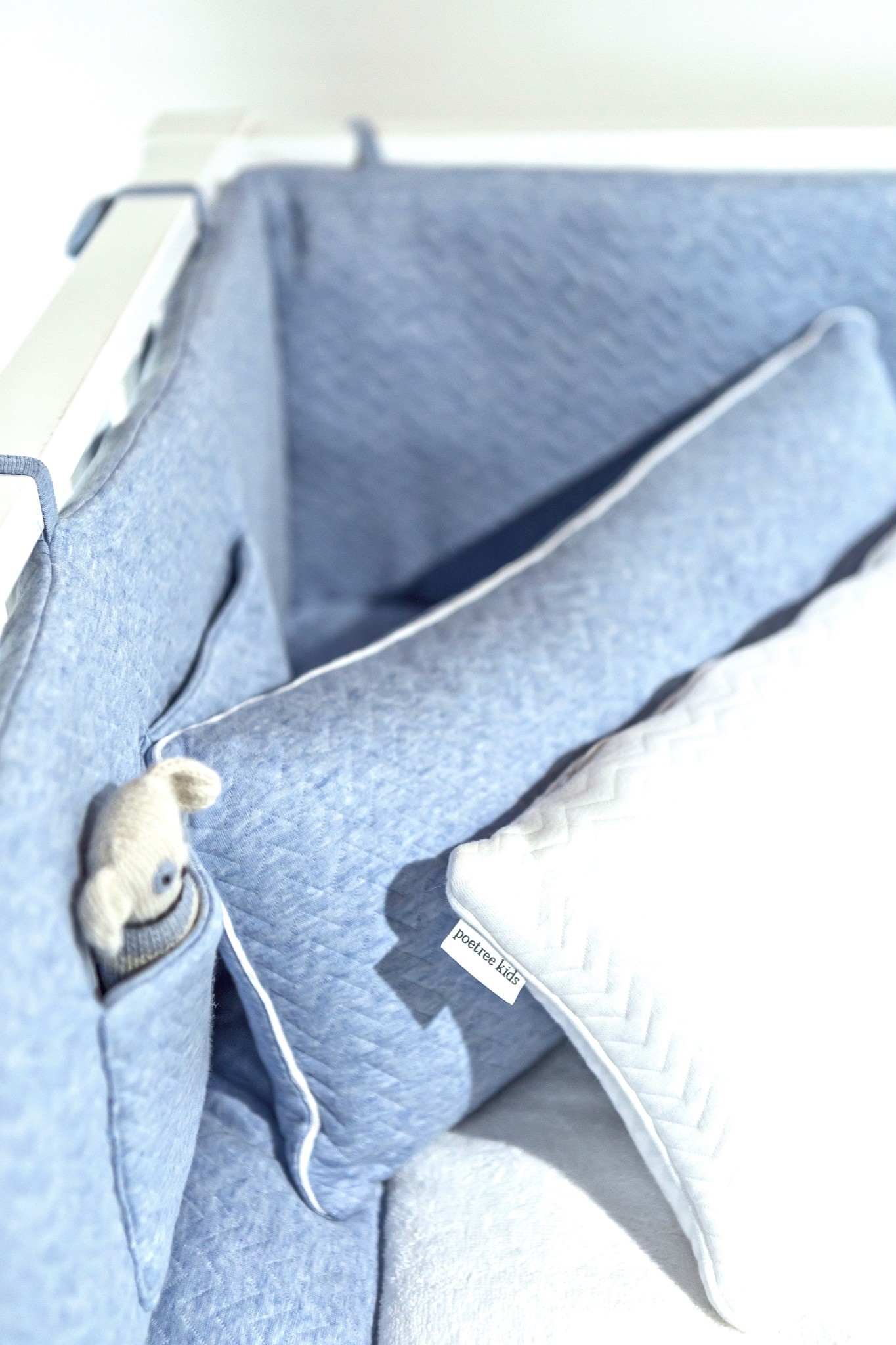 Coussin Poetree Chevron Denim Blue-2