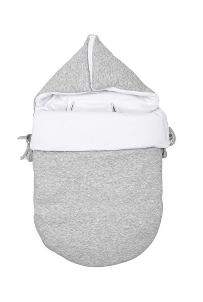 Footmuff 3 & 5-point belt Poetree Chevron Light Grey Melange