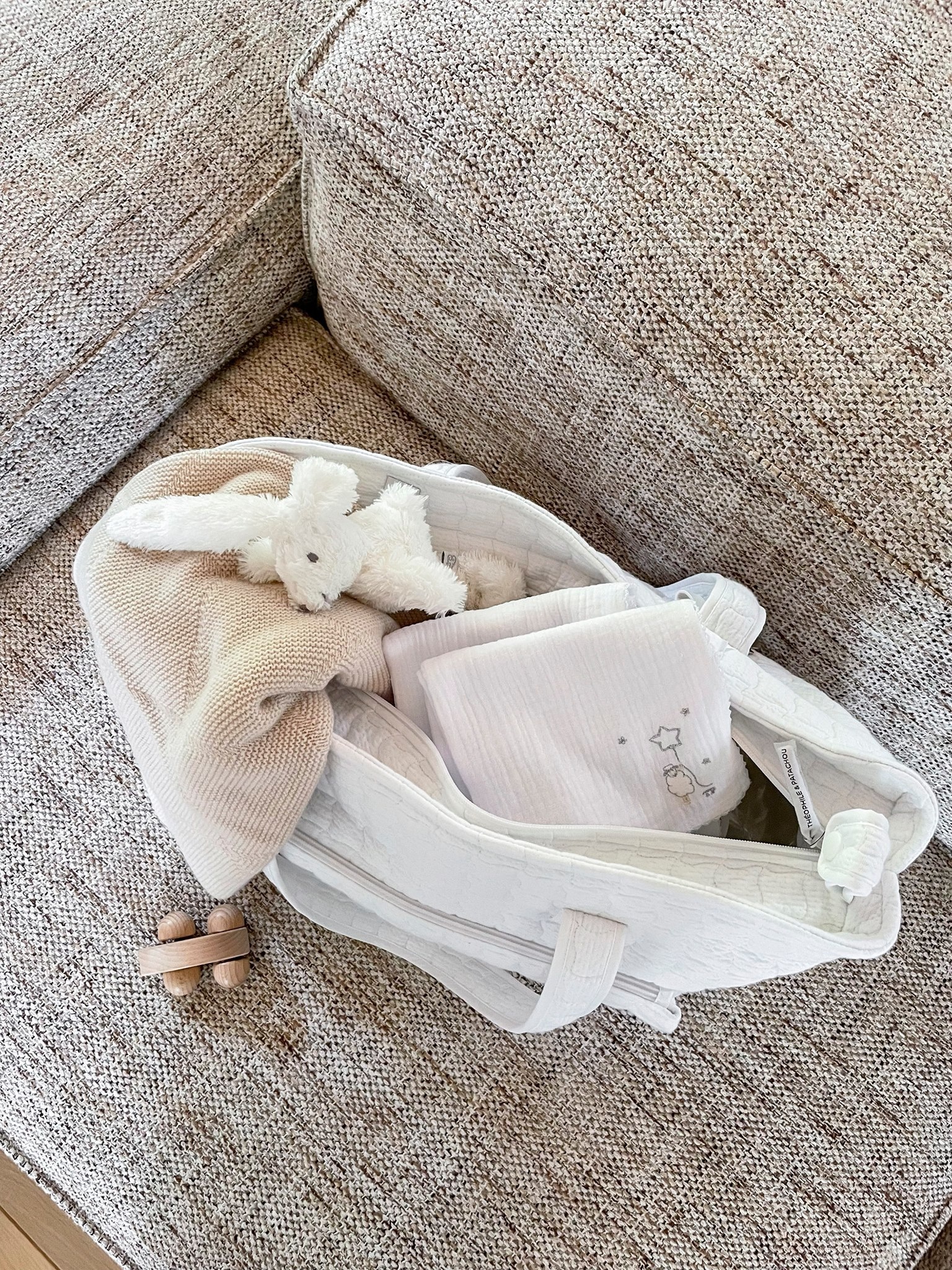 Pram holdall + changing mat Cotton white Theophile & Patachou-2