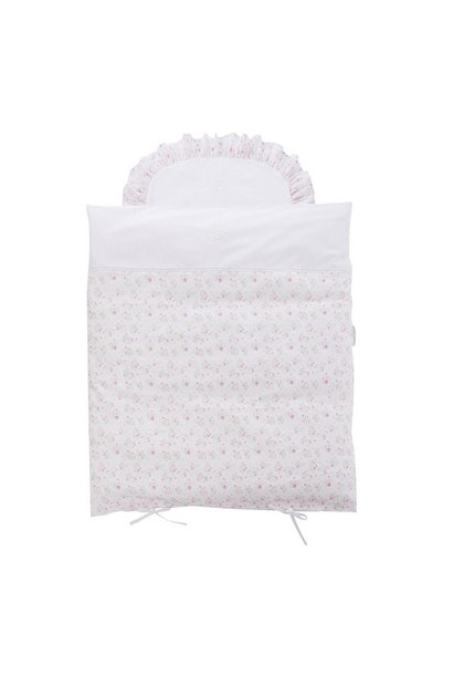 Houssede couette berceau  et taie bord Pink flower