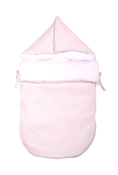 Footmuff 5-point belt Poetree  Chevron Light pink