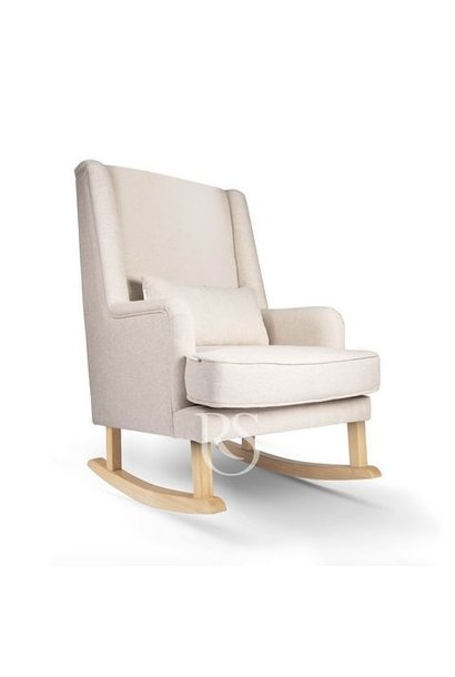 Chaise berçante Bliss Rocker lin naturel beige / bois naturel