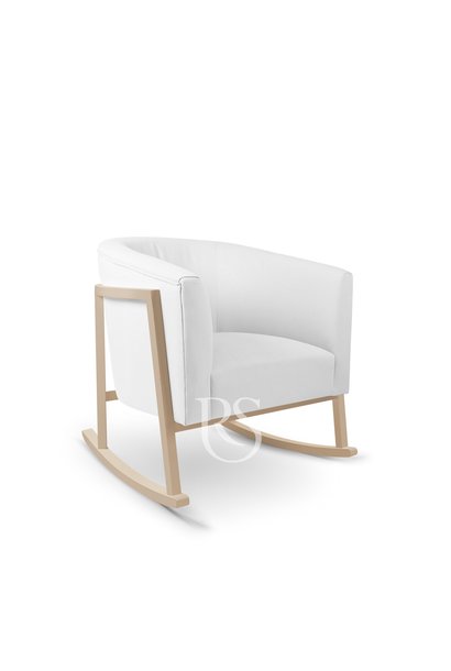 Chaise berçante Cruz Pure white / natural wood