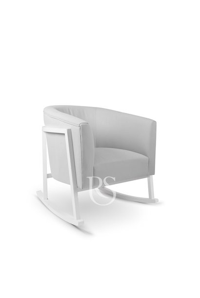 Rocking chair Cruz stone grey / white wood