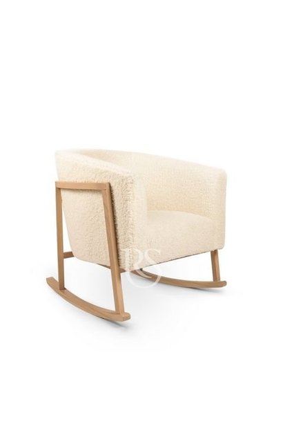 Chaise berçante Royal Rocker Blanc / Naturel - COCINELLA Bébé - Boutique