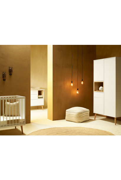 Lit 70x140cm + Commode + Armoire Cocoon Ice white