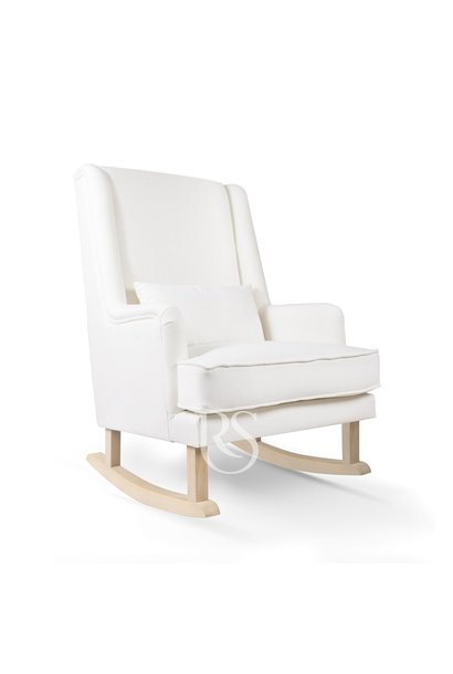 Schommelstoel Bliss Rocker snow white / naturel hout