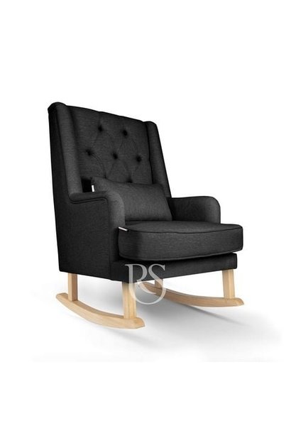 Chaise berçante Royal Rocker gris anthracite / bois naturel