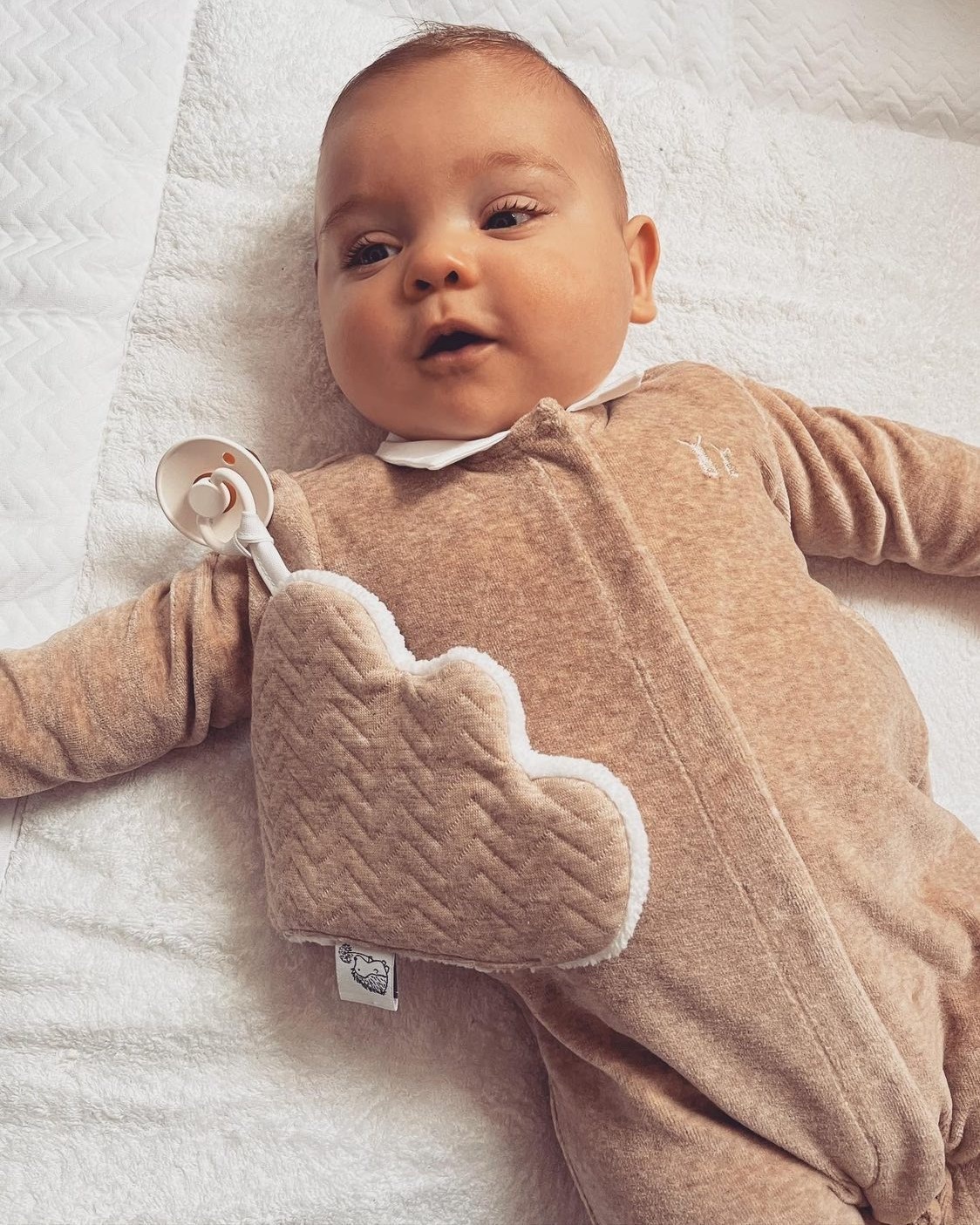 Pacifier cloth Poetree Chevron light camel-2