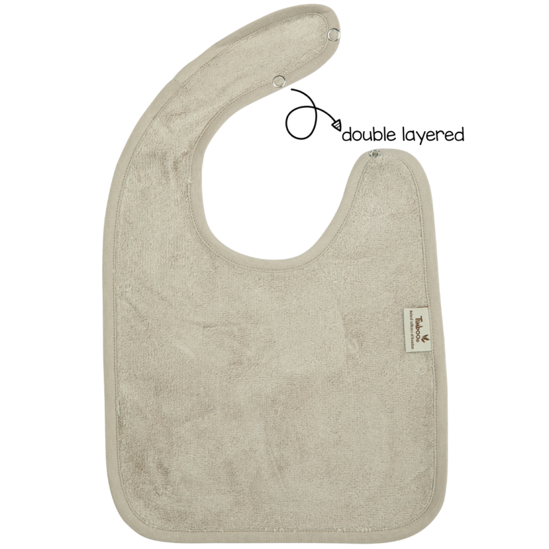 Slabbetje (dubbellaags) Timboo Feather grey-1